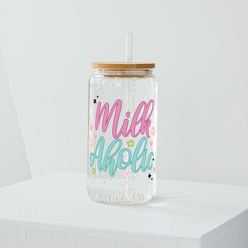 Milk Aholic Glass Tumbler - Clear 540 ml