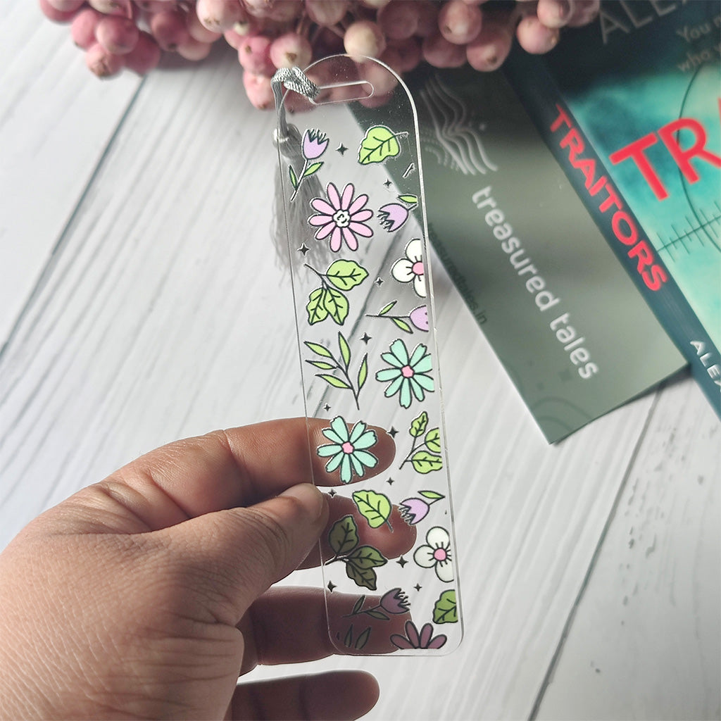 Floral Acrylic Bookmark