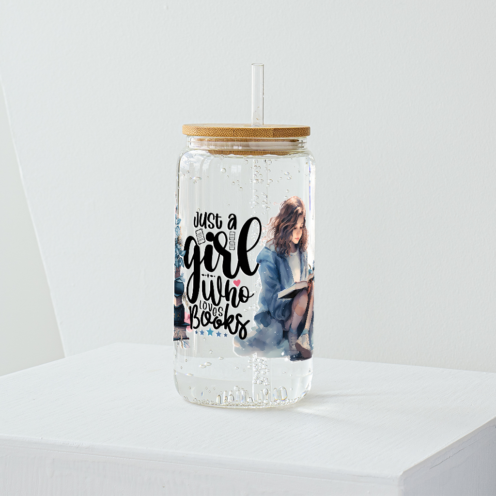 Just a Girl Who Loves Books Glass Tumbler - Clear 540 ml