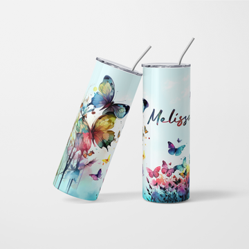 Personalised Butterfly Tumbler With Name - 600ml