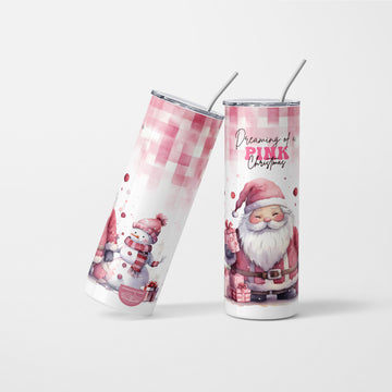 Dreaming of a Pink Christmas Santa Claus Tumbler - 600ml