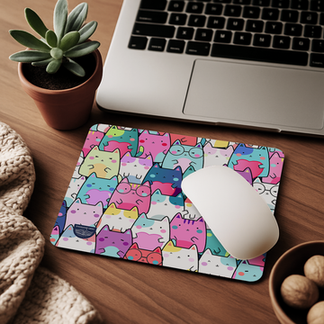 Colourful Cute Cat Mouse Pad Non-Slip Gaming Mouse Mat