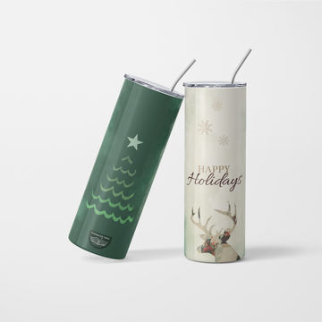 Happy holidays Christmas Tumbler - 600ml
