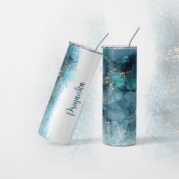 Marble Pattern Tumbler With Name - 600ml