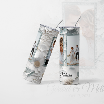 Personalised wedding tumbler with 3 photo - 600 ml