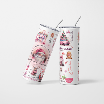 Santa Claus Pink Christmas Tumbler - 600ml