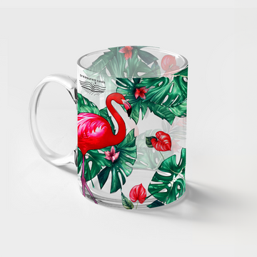 Flamingo Clear Glass Mug