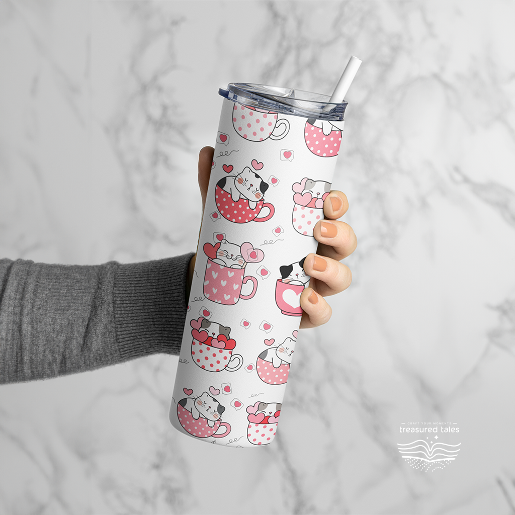 Cat Tumbler with option for Personalisation - 600ml