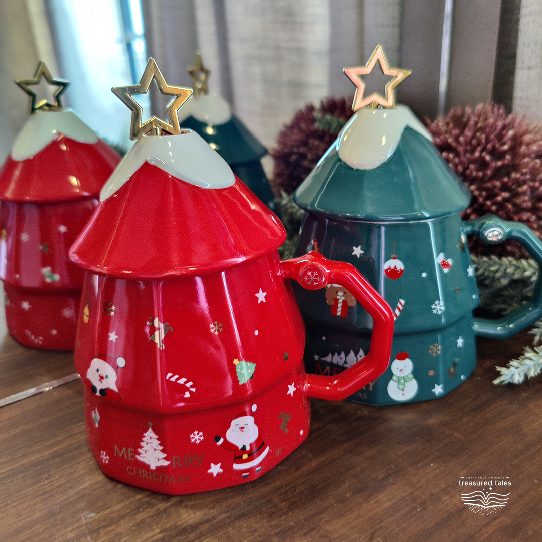 Christmas Tree Shaped Ceramic Mug – 300ml
