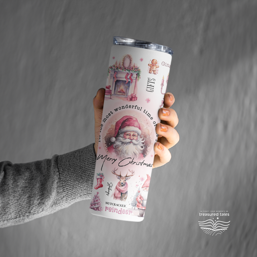 Santa Claus Pink Christmas Tumbler - 600ml