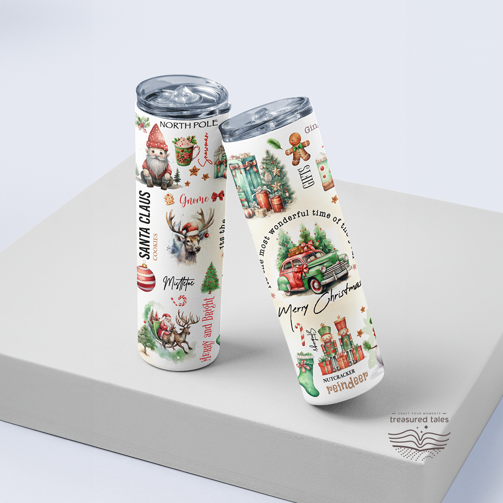 Santa Claus Green Christmas Tumbler - 600ml