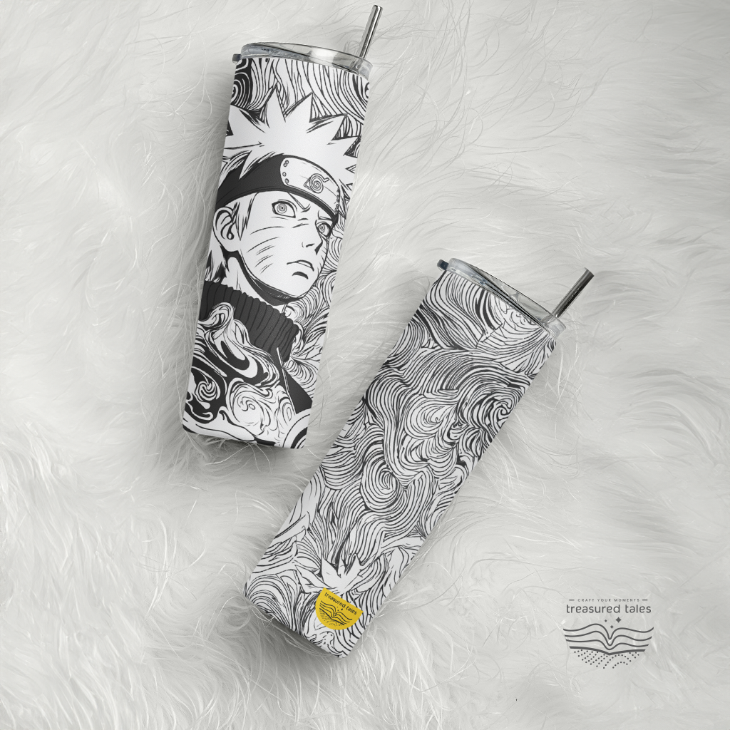 Black and White Anime Tumbler - 600 ml