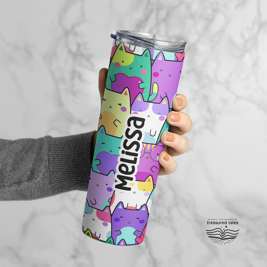 Cat Tumbler with option for Personalisation - 600ml