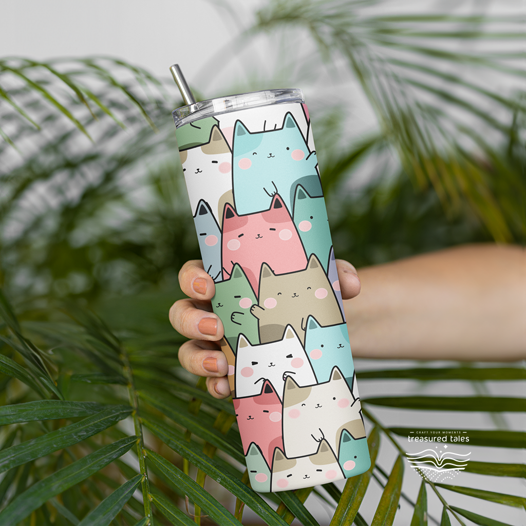 Cat Tumbler with option for Personalisation - 600ml