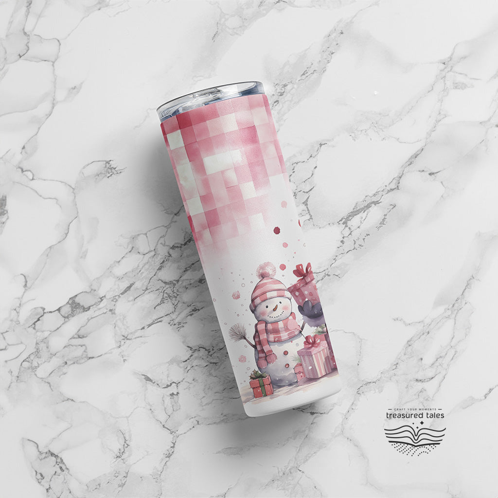 Dreaming of a Pink Christmas Santa Claus Tumbler - 600ml