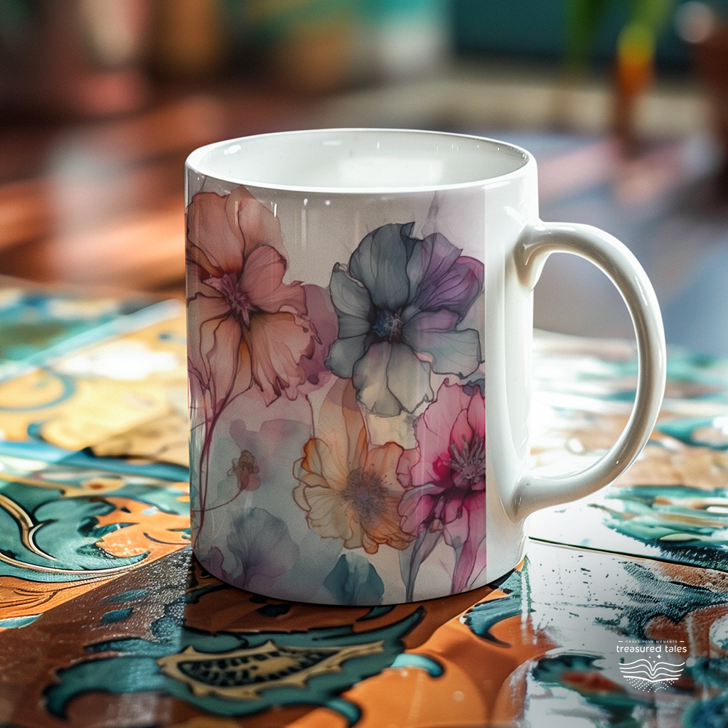 Floral Design Ceramic Mug