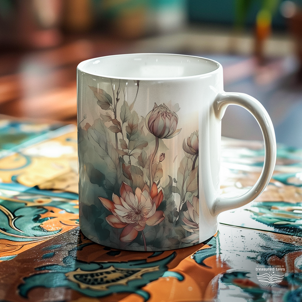 Floral Design Ceramic Mug