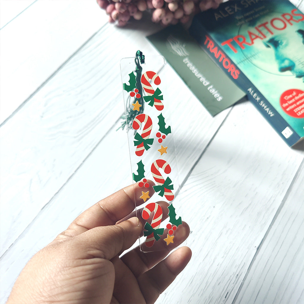 Christmas Candy cane  Acrylic Bookmark
