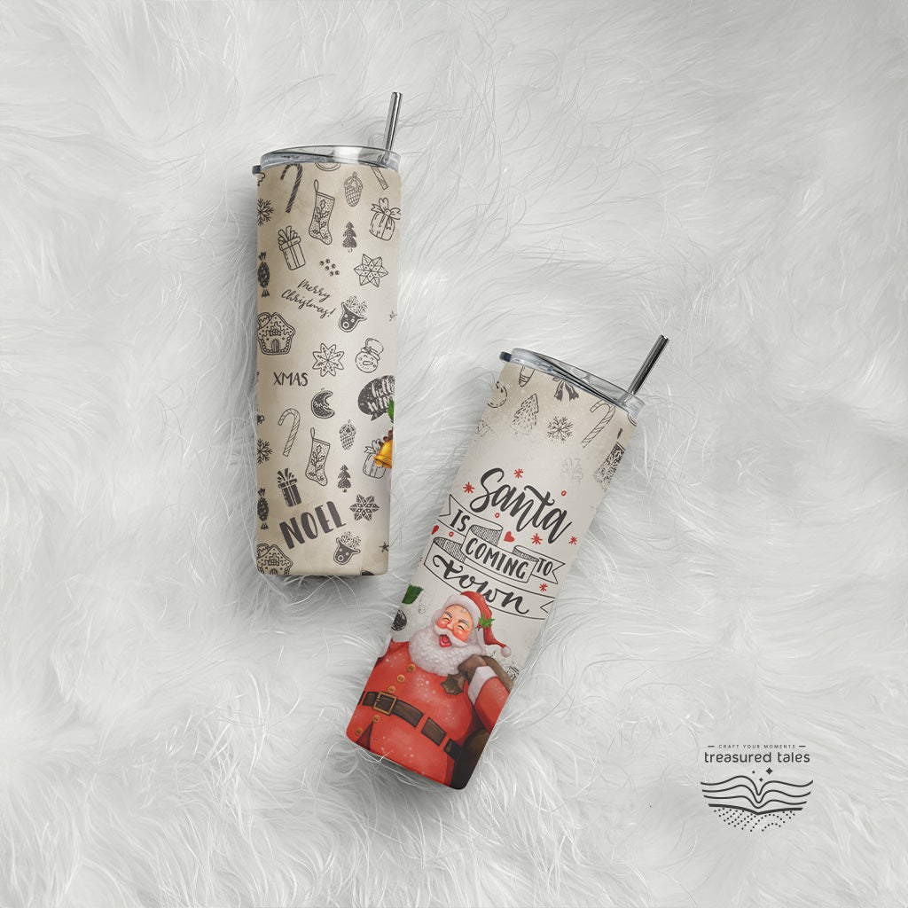 Santa is Coming to Town Christmas Tumbler - 600ml
