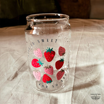 Strawberry Glass Tumbler - Clear 540 ml