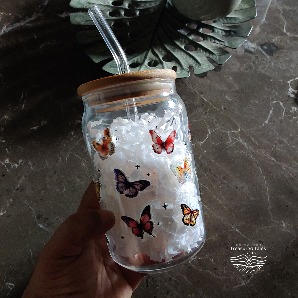 Butterfly Glass Tumbler - Clear 540 ml