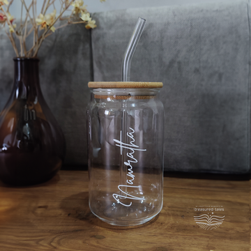 Glass Tumbler with Personalised Name - Clear 540ml