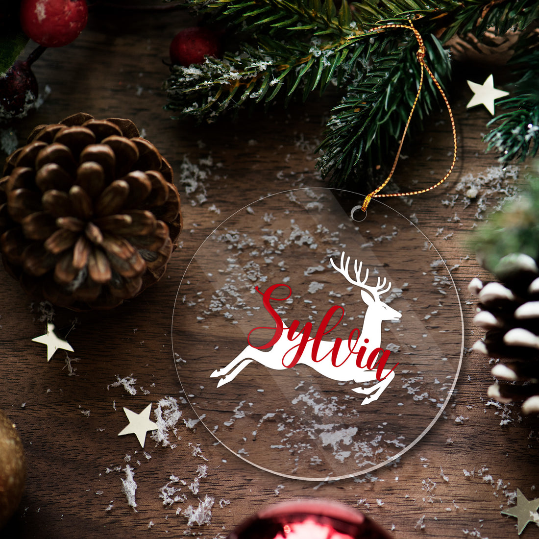 Acrylic Christmas Tree Ornament with Personalised Name