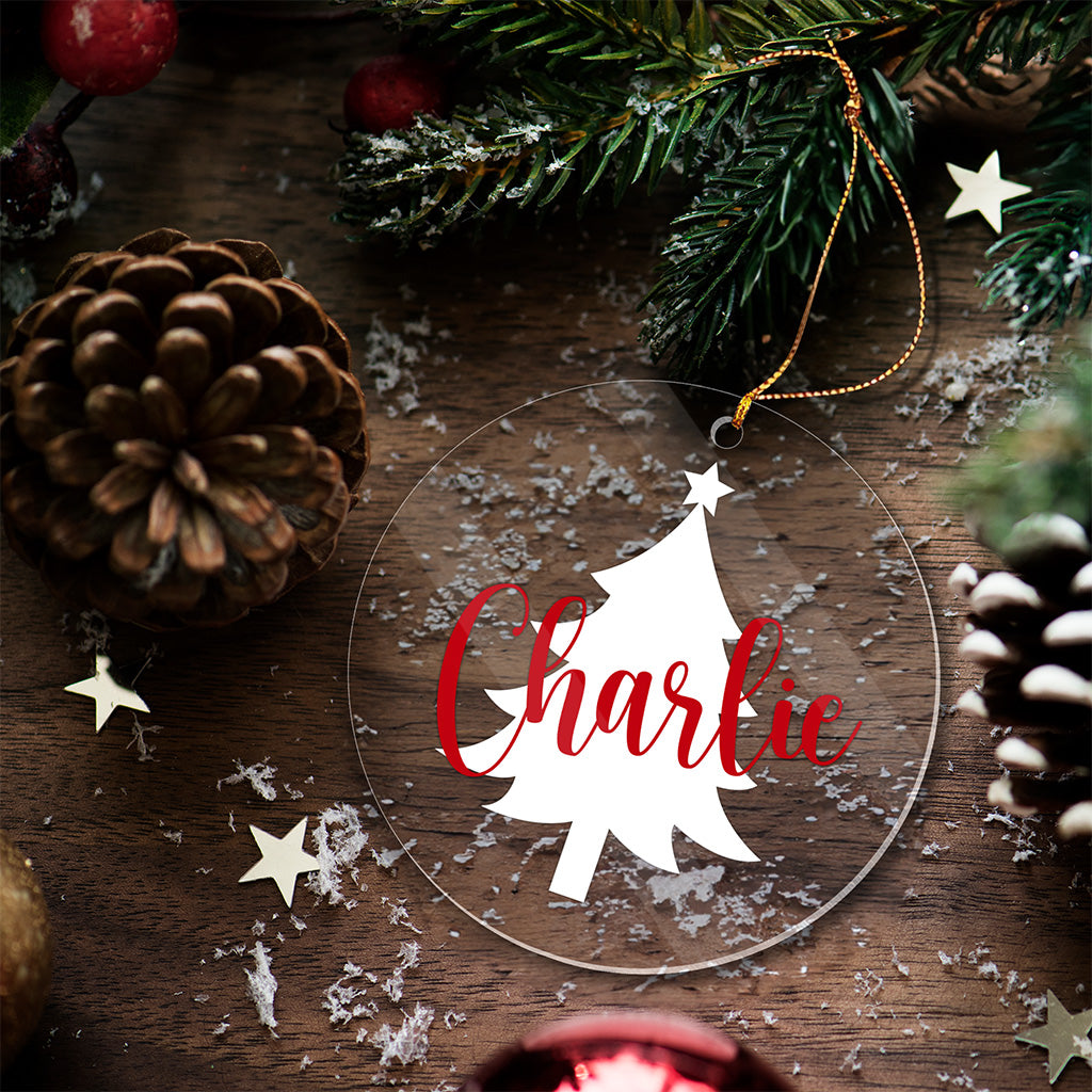 Acrylic Christmas Tree Ornament with Personalised Name