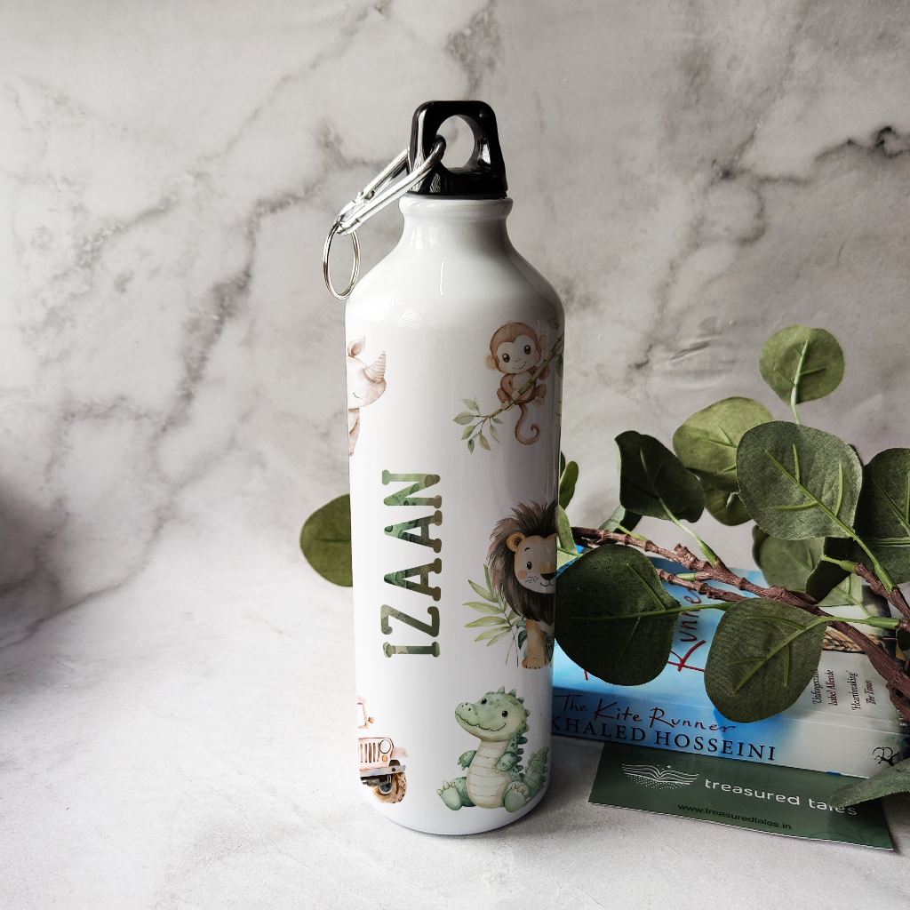 Personalised Kids Safari OnLoop Water Bottle 750 ml