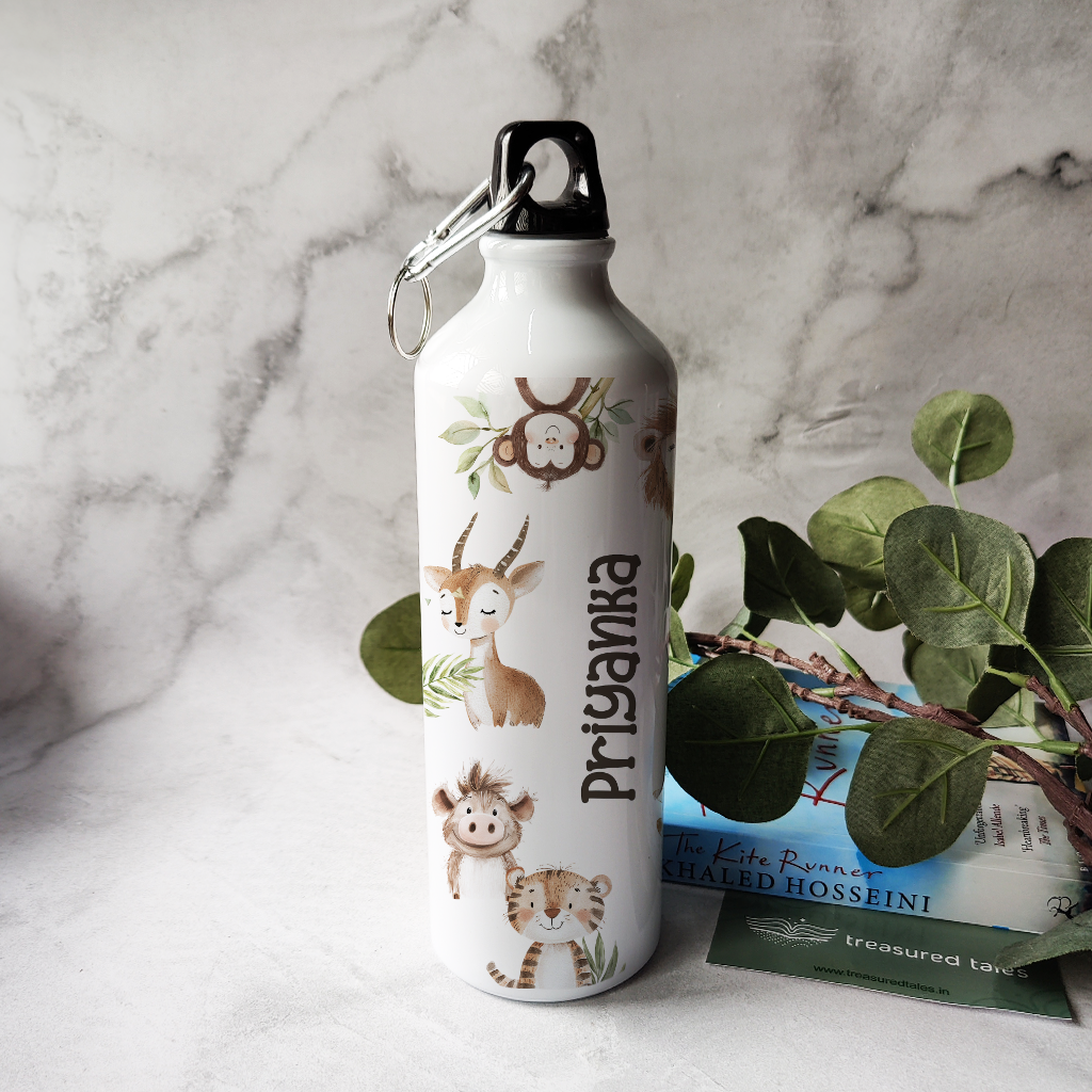 Personalised Kids Safari OnLoop Water Bottle 750 ml