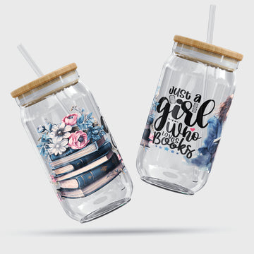 Just a Girl Who Loves Books Glass Tumbler - Clear 540 ml