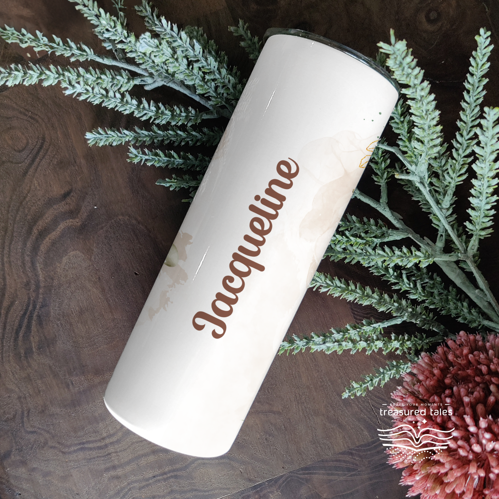 Personalised Floral Tumbler With Name - 600ml