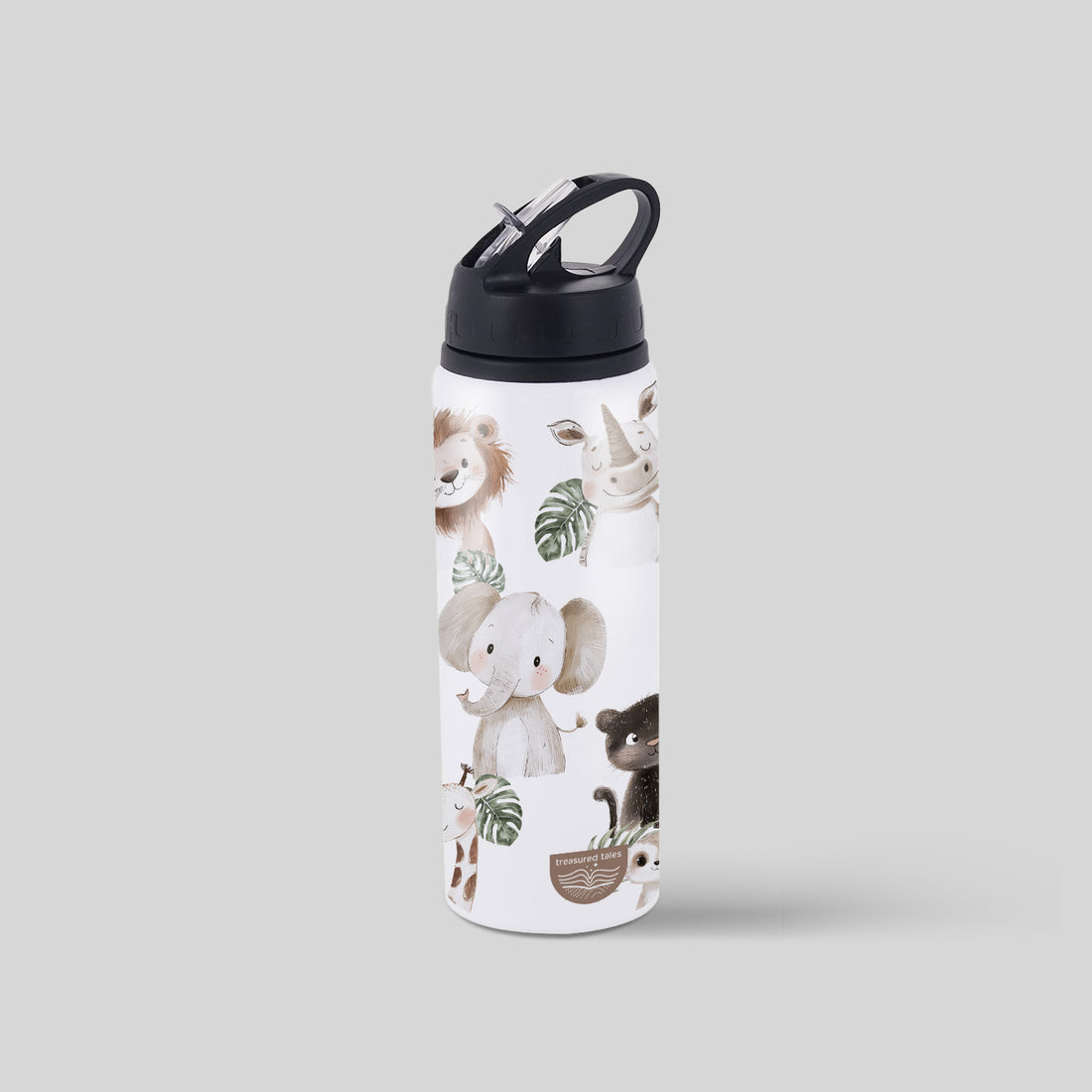 Personalised Kids Safari Flipsip Water Bottle 750 ml