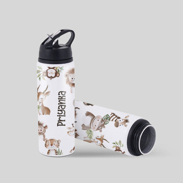 Personalised Kids Safari Flipsip Water Bottle 750 ml