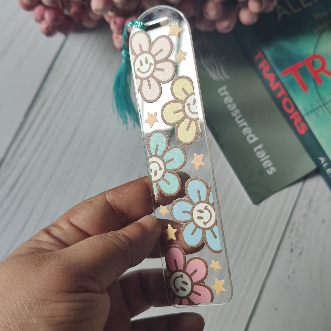 Smiley Flower Acrylic Bookmark