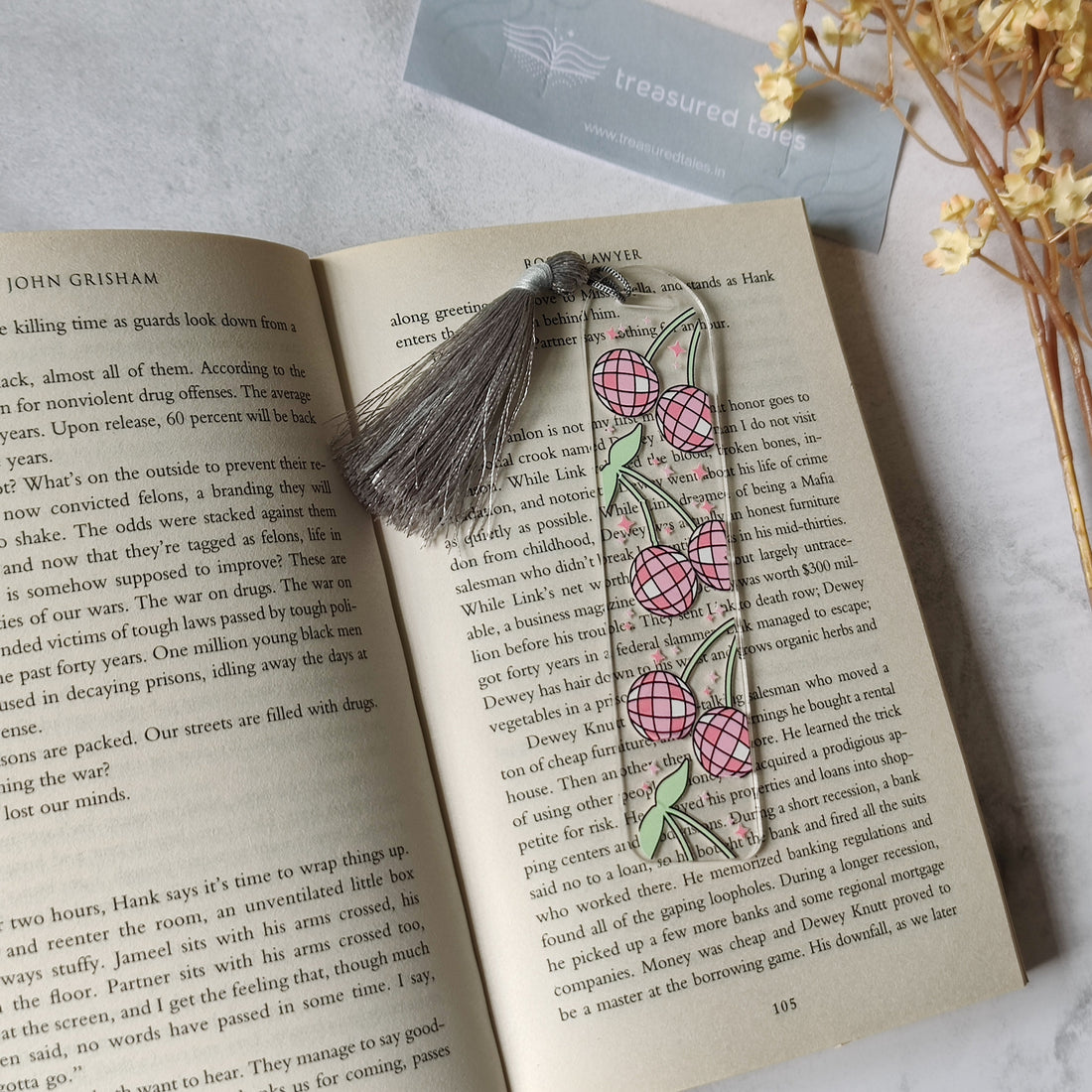 Disco Ball Cherry Acrylic Bookmark