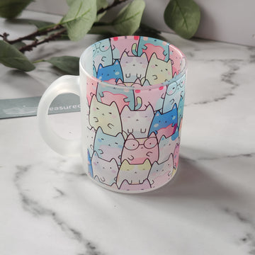 Cute Cats Frosted Glass Mug