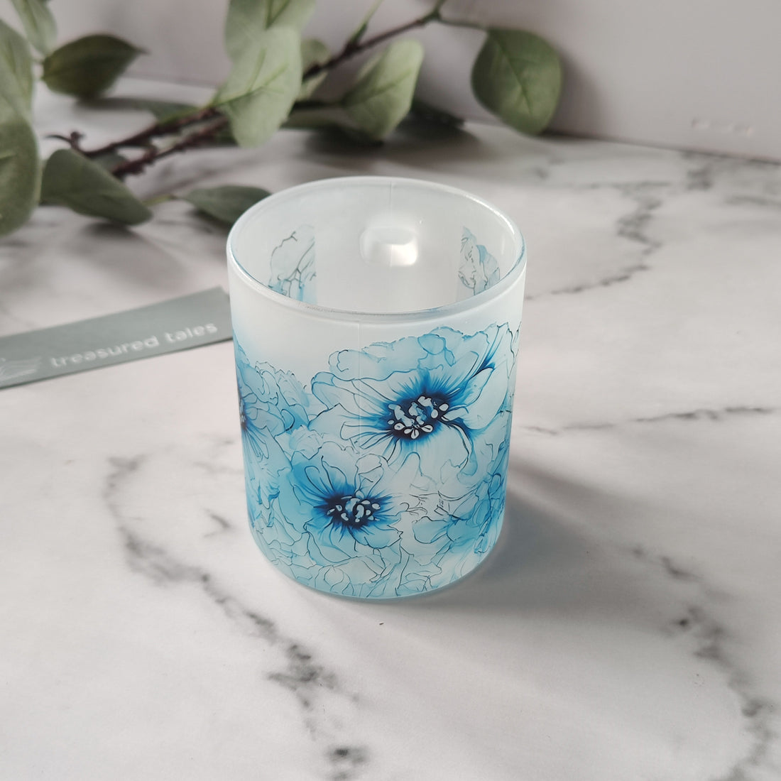 Floral Frosted Glass Mug