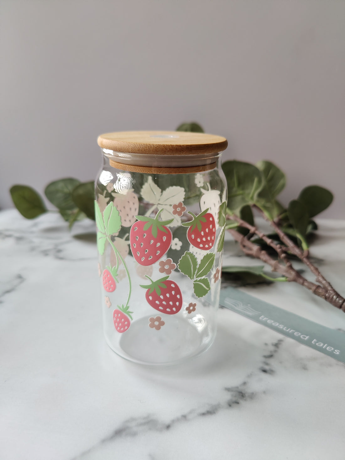 Strawberry Glass Tumbler - Clear 540 ml