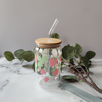 Strawberry Glass Tumbler - Clear 540 ml