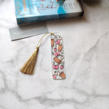 Strawberry with Coffee Acrylic Bookmark