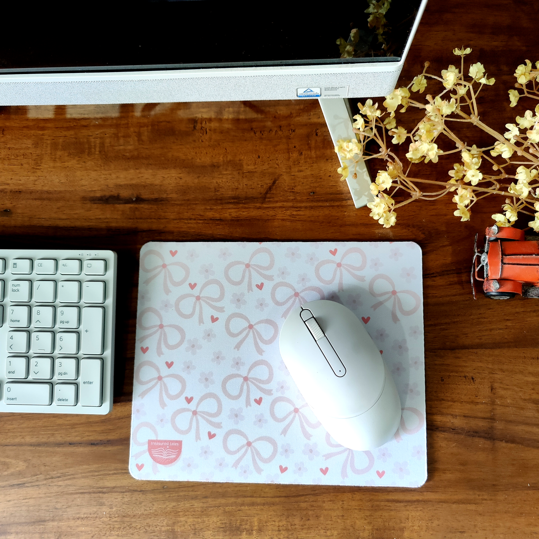 Pink Bow  Mouse Pad Non-Slip Gaming Mouse Mat