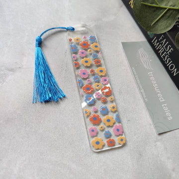 Multi Coloured Floral Acrylic Bookmark