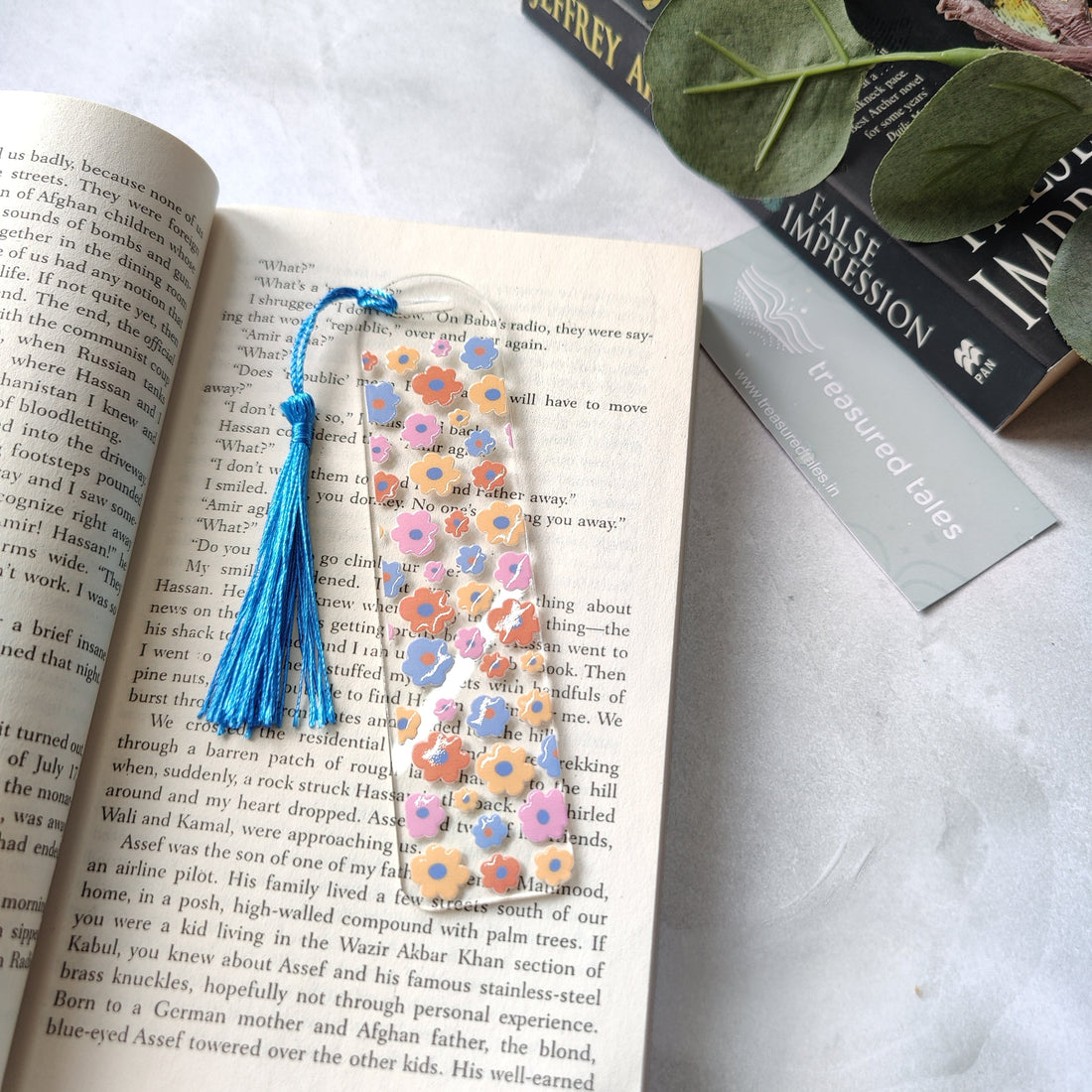 Multi Coloured Floral Acrylic Bookmark