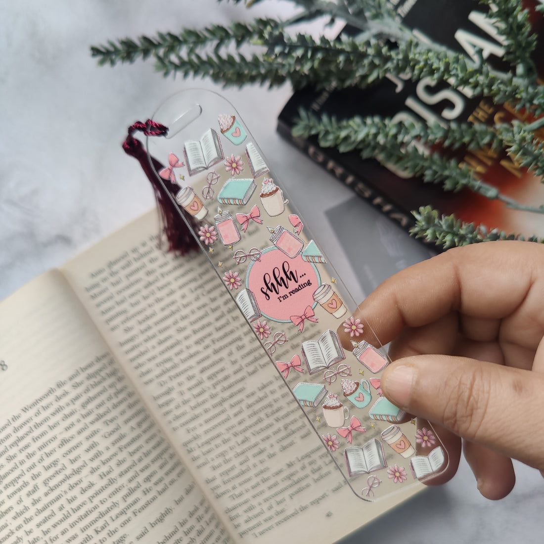 Shh I am Reading Acrylic Bookmark