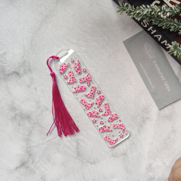 Pink Cow Girl Acrylic Bookmark