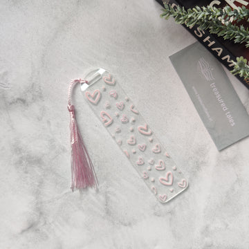 Pink Heart Acrylic Bookmark