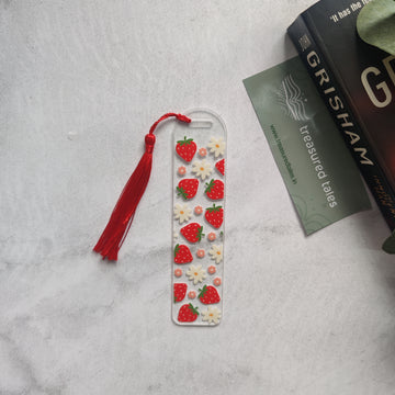Strawberry with Daisy Acrylic Bookmark