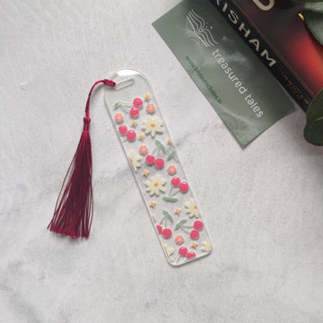 Cherry with Daisy Acrylic Bookmark