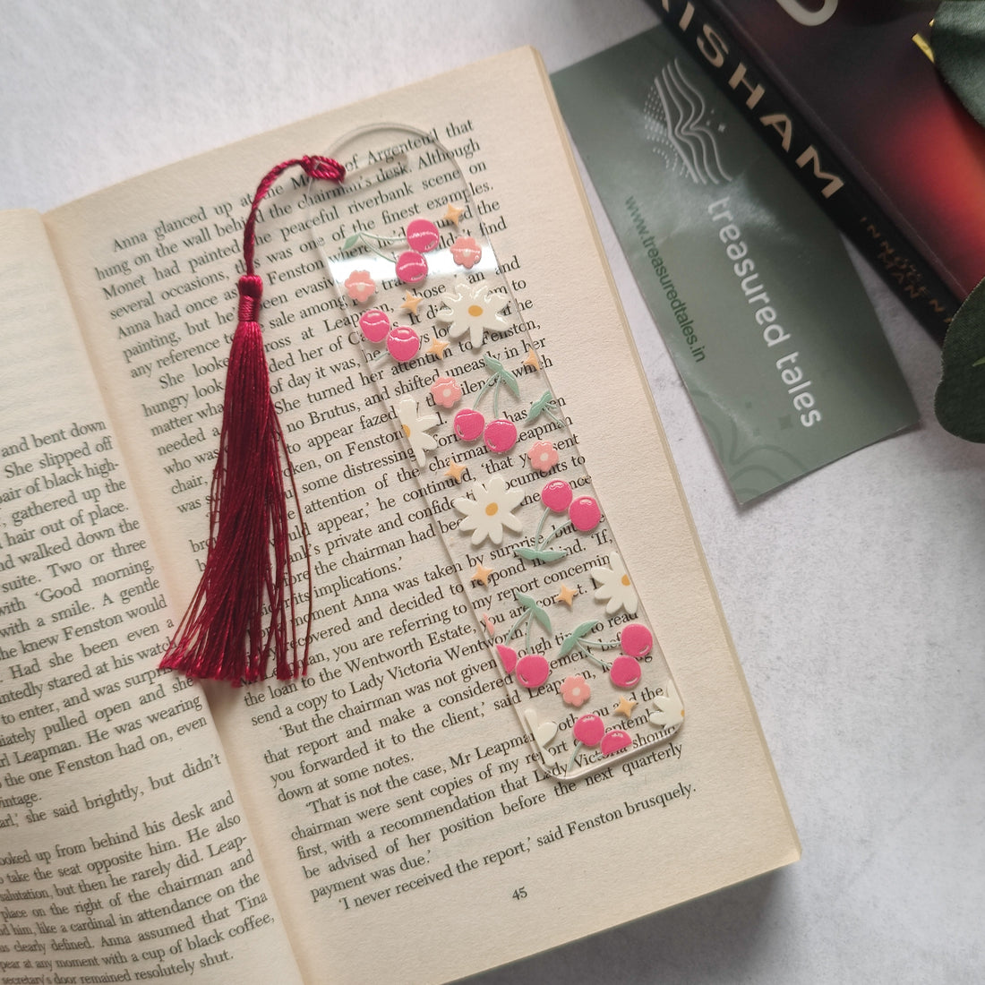Cherry with Daisy Acrylic Bookmark